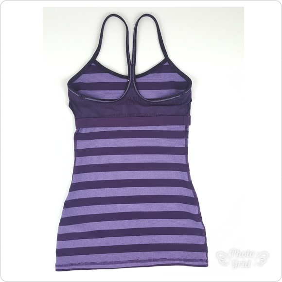 Lululemon Power Y Purple Striped Tank - Picture 6 of 8